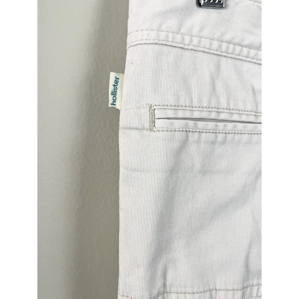 Hollister Y2K Chino Pants Women's 7‎ Low Rise Slit Pockets Coastal Wide Leg